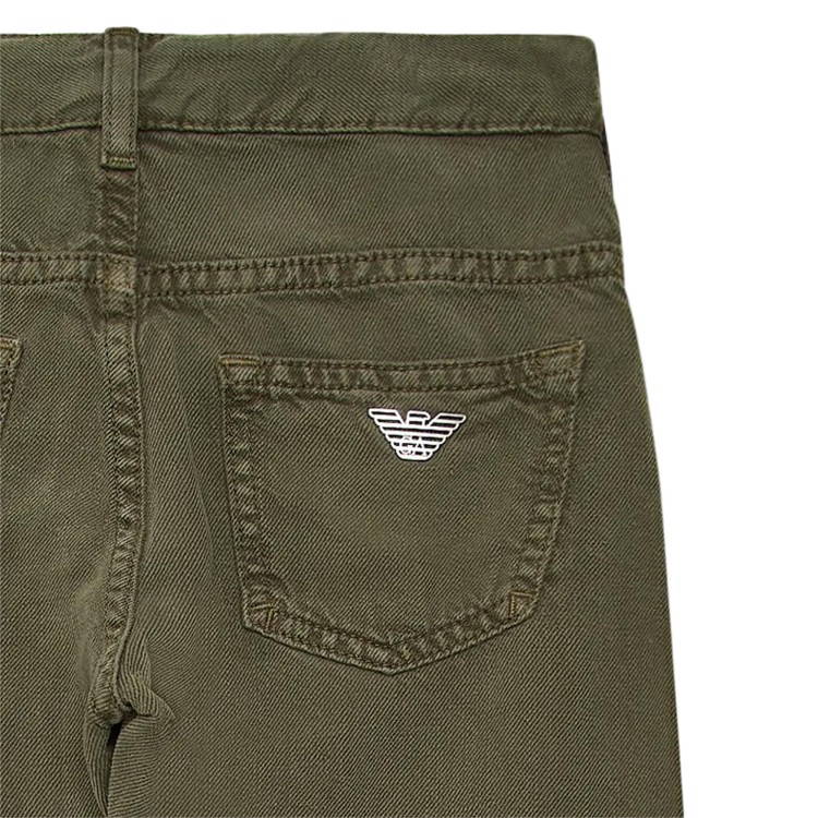 EMPORIO ARMANI Pantalone Jeans denim misto lyocell verde bambino