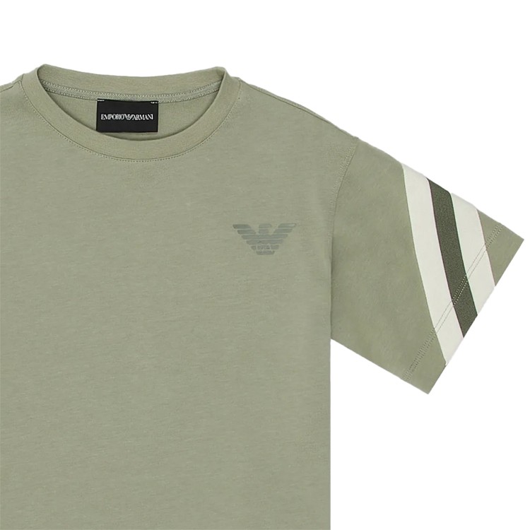 EMPORIO ARMANI T-shirt girocollo in jersey di cotone salvia bambino