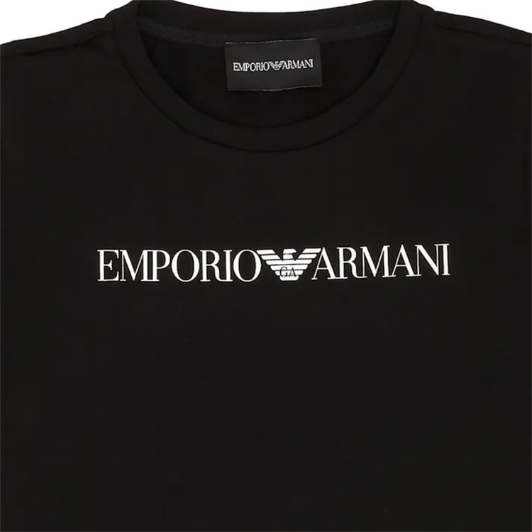 EMPORIO ARMANI T-shirt con stampa logo cotone blu bambino