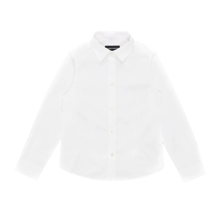 EMPORIO ARMANI Camicia collo classico cotone stretch bianco bambino