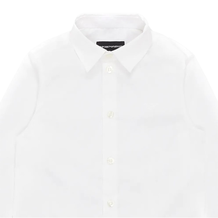 EMPORIO ARMANI Camicia collo classico cotone stretch bianco bambino