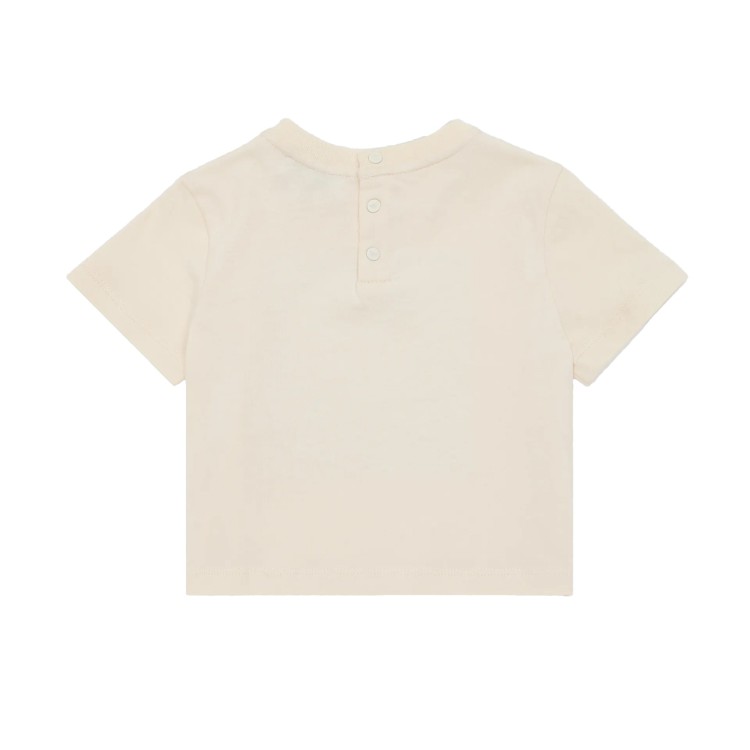 EMPORIO ARMANI T-shirt girocollo in jersey di cotone beige neonato