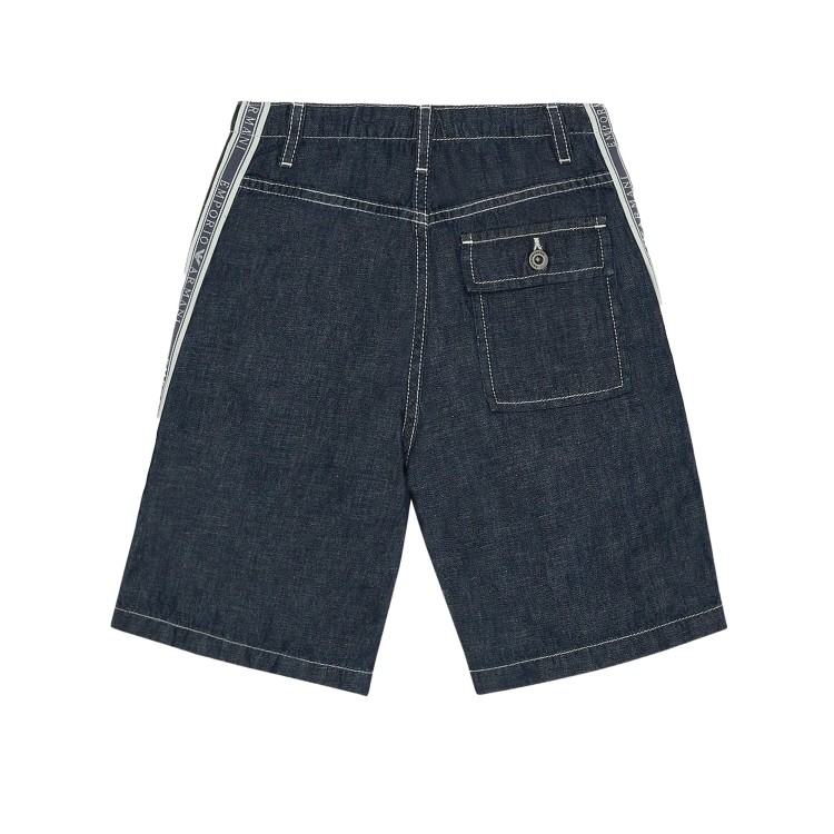 EMPORIO ARMANI Shorts denim con banda logo blu bambino