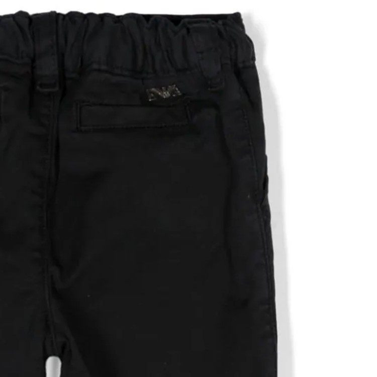 EMPORIO ARMANI Pantaloni chino in cotone blu navy neonato