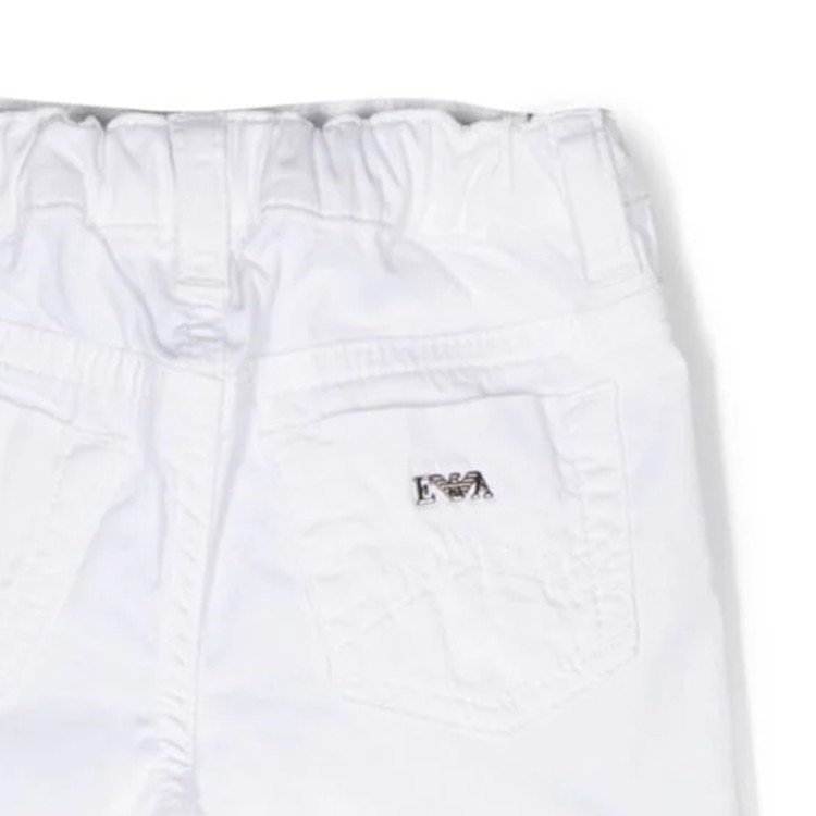 EMPORIO ARMANI Shorts denim con logo bianco neonato