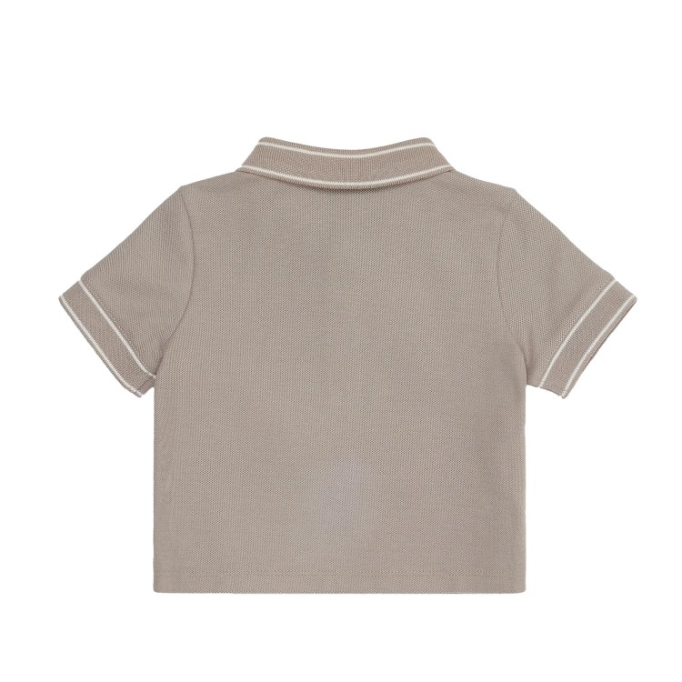 EMPORIO ARMANI Polo in jersey di puro cotone beige neonato