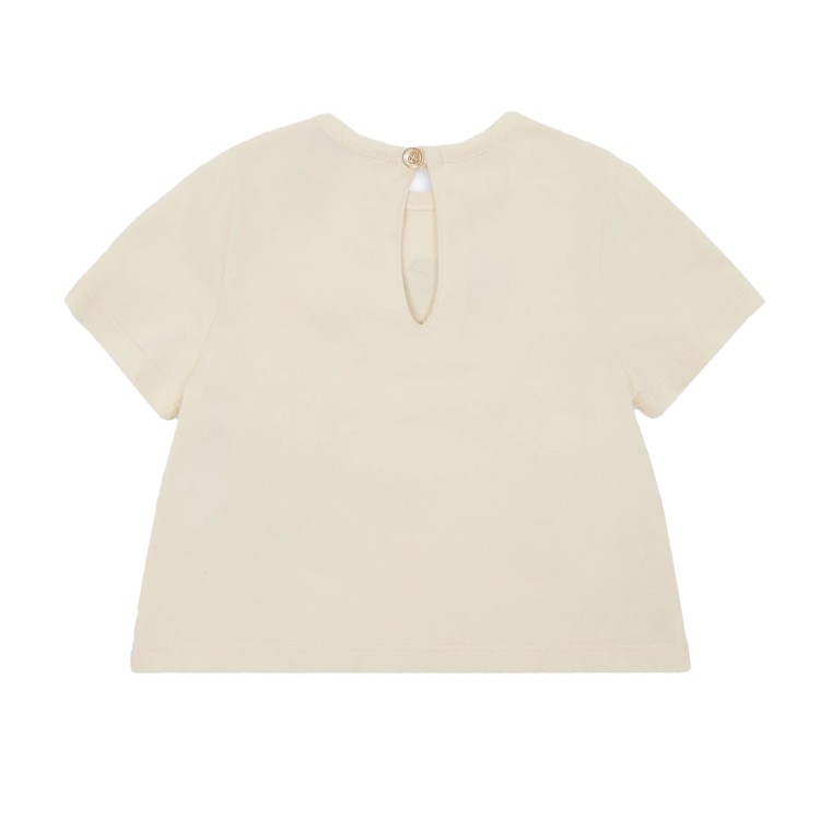 EMPORIO ARMANI T-shirt in jersey con maxi aquila beige neonata