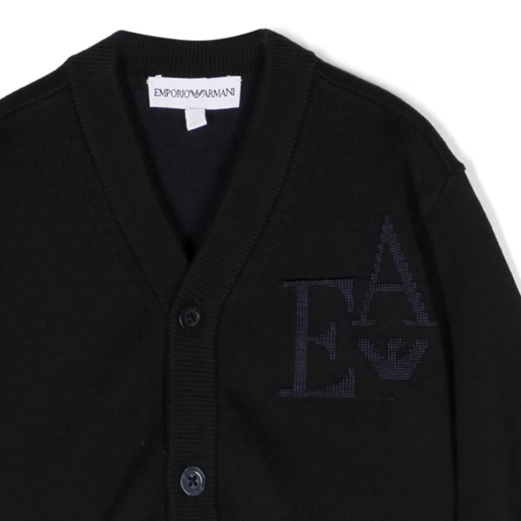 EMPORIO ARMANI Cardigan con effetto jacquard blu neonato