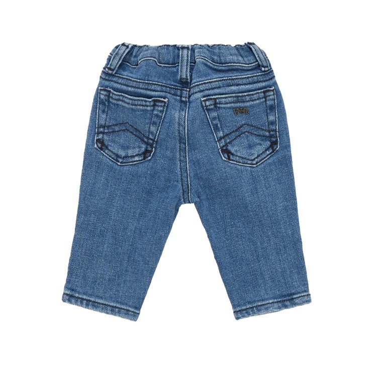 EMPORIO ARMANI Jeans 5 tasche in denim blu neonato