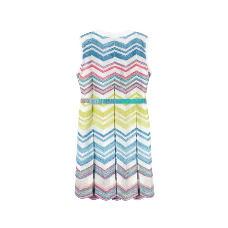 MISSONI Abito cotone con motivo a zigzag bianco/multicolore bambina