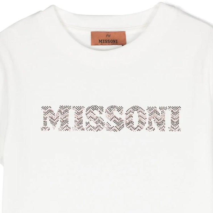 MISSONI T-shirt manica corta cotone bianco bambina