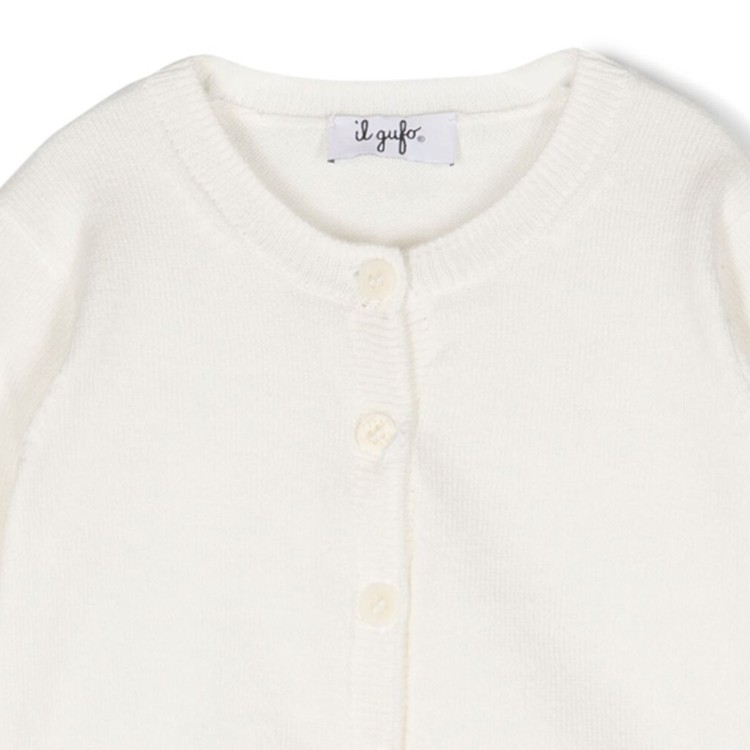 IL GUFO Cardigan in cotone organico naturale bambina