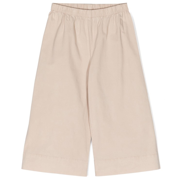 IL GUFO Pantalone cropped  di cotone stretch color avena bambina