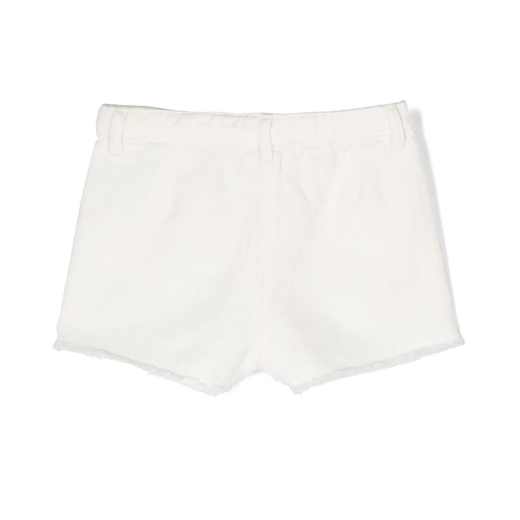 IL GUFO Short in morbido bull 100% cotone  di colore bianco latte bambina