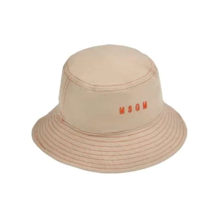 MSGM Cappello MSGM Kids in tessuto con logo beige bambino