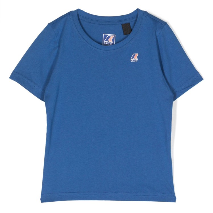 K-WAY T-shirt manica corta in cotone indaco bambino