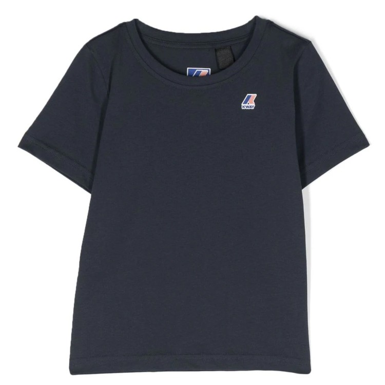 K-WAY T-shirt manica corta in cotone blu bambino