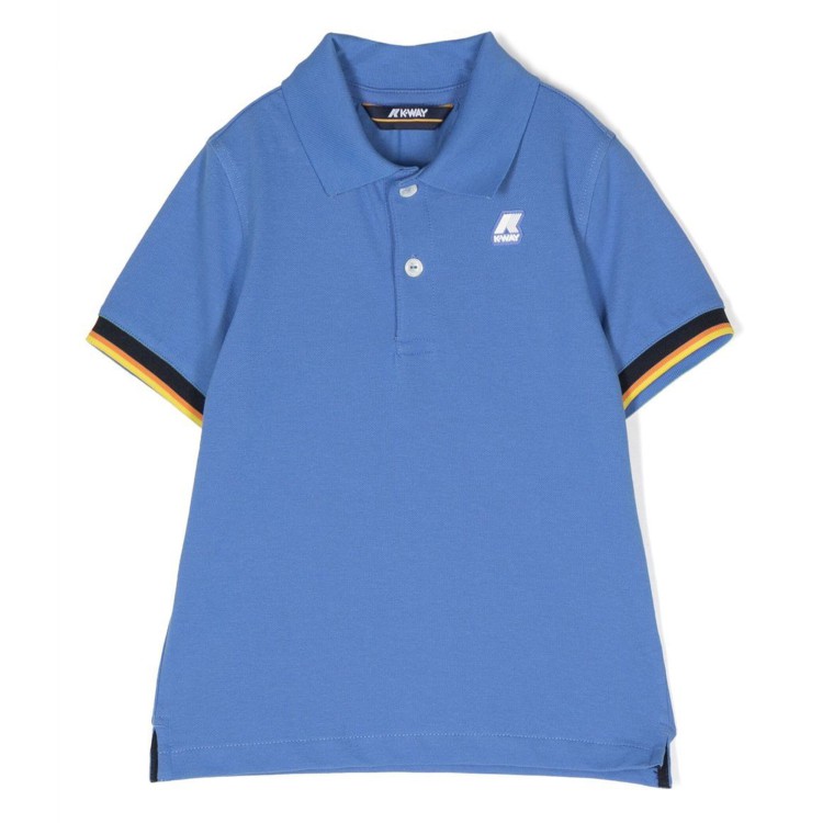 K-WAY Polo in piquet di cotone stretch blue neonato