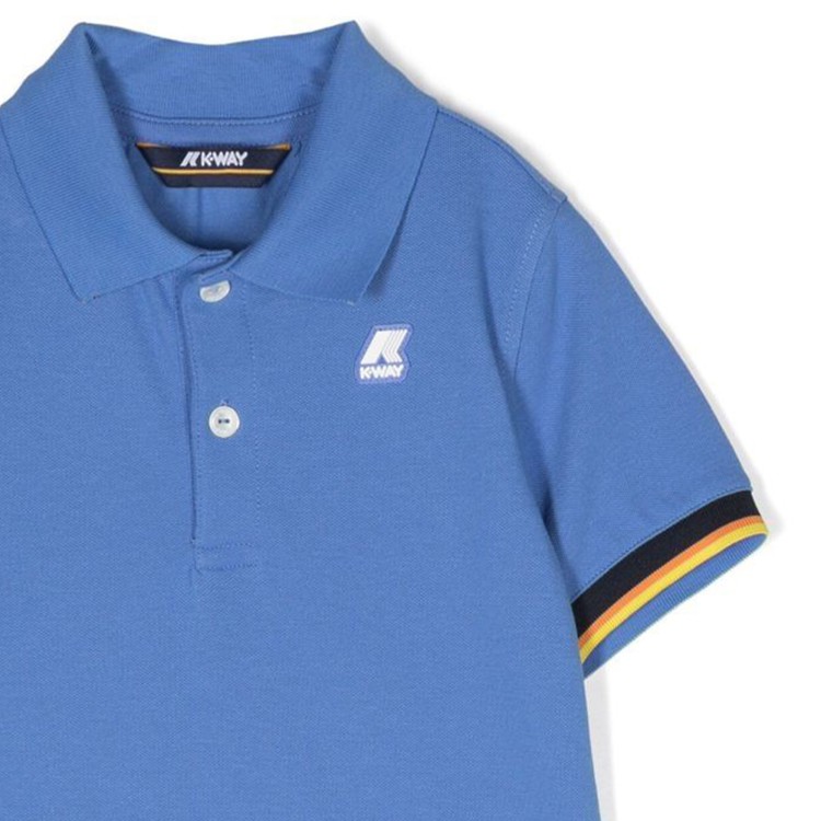 K-WAY Polo in piquet di cotone stretch blue neonato