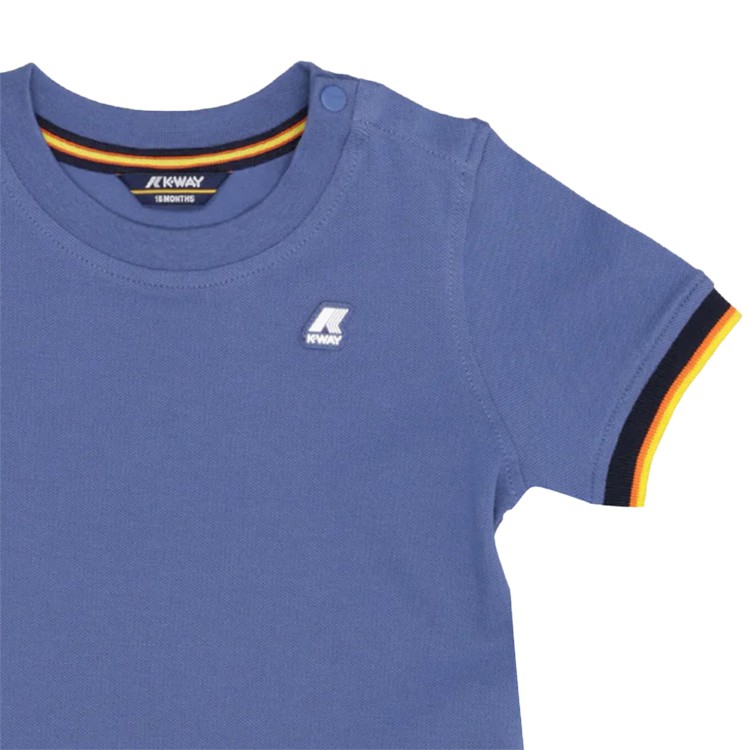 K-WAY  T-shirt in piquet di cotone avio stretch neonato