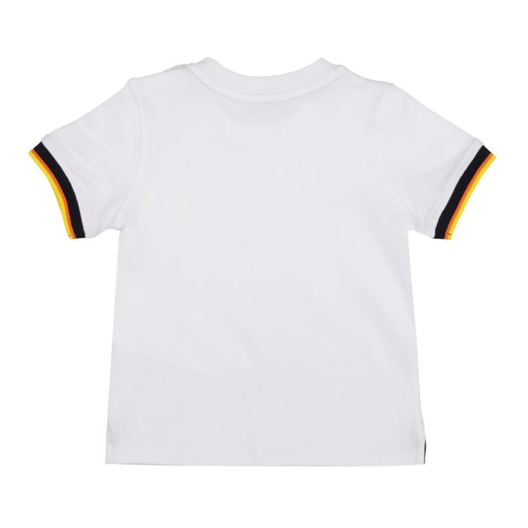 K-WAY  T-shirt in piquet di cotone bianco stretch neonato