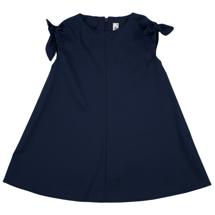 IL GUFO Vestito smanicato svasato  cotone blu bambina