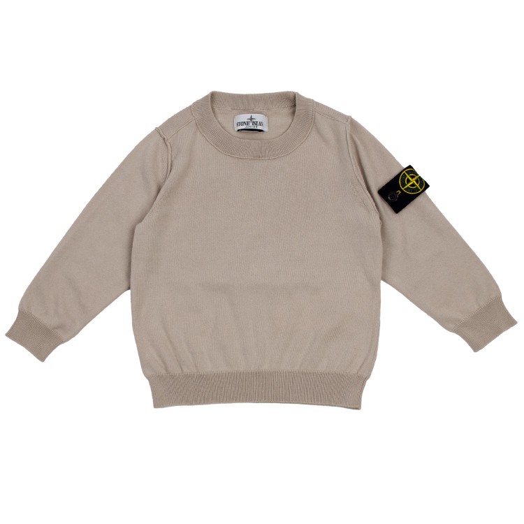 STONE ISLAND Maglia girocollo cotone ecru bambino