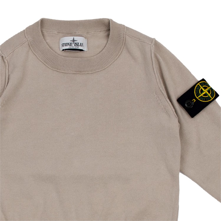 STONE ISLAND Maglia girocollo cotone ecru bambino