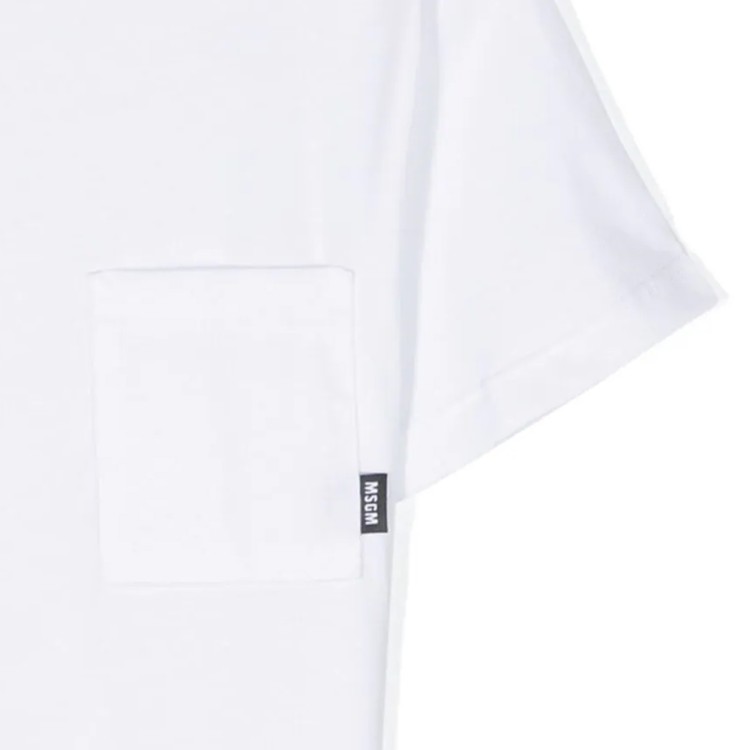 MSGM T-shirt con taschino bianco cotone bambino
