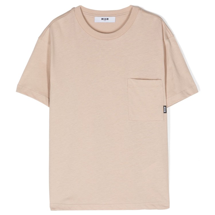 MSGM T-shirt cotone color beige  bambino