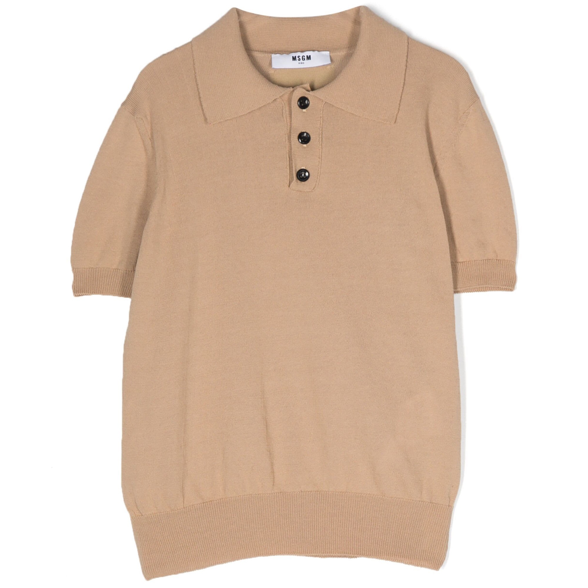 MSGM Polo in filo di cotone cammello bambino