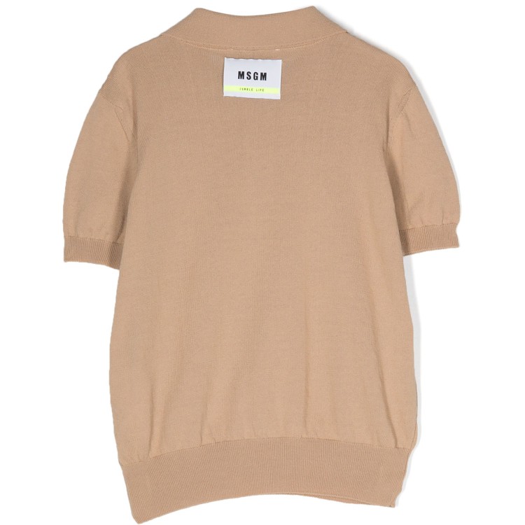 MSGM Polo in filo di cotone cammello bambino