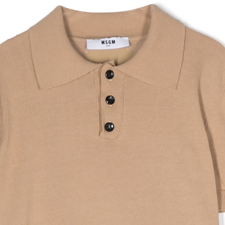 MSGM Polo in filo di cotone cammello bambino