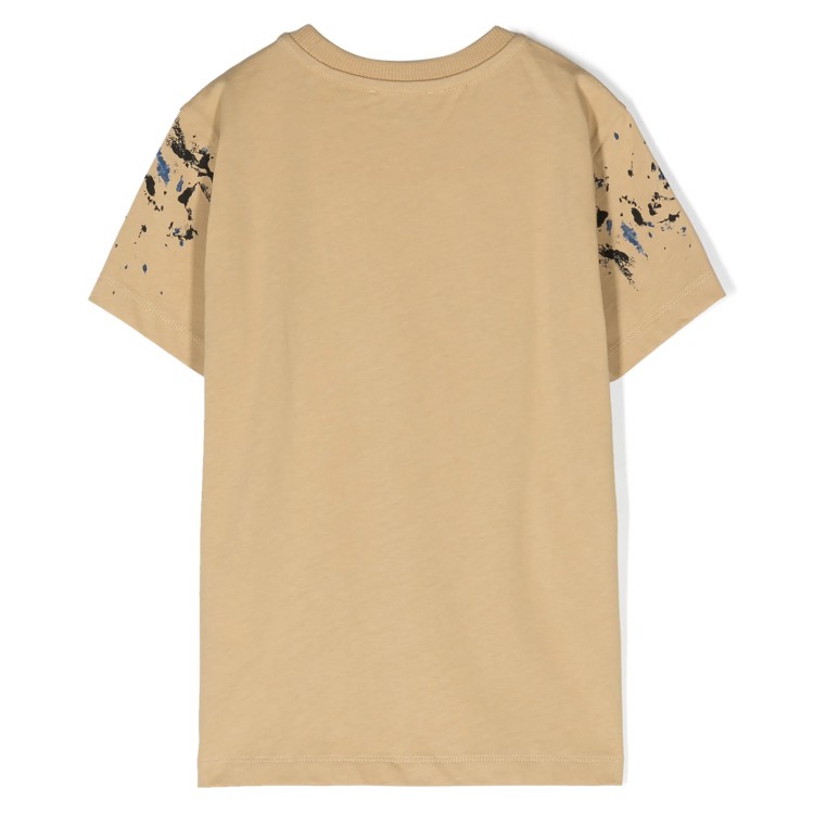 MOSCHINO T-shirt con stampa cotone sabbia bambino