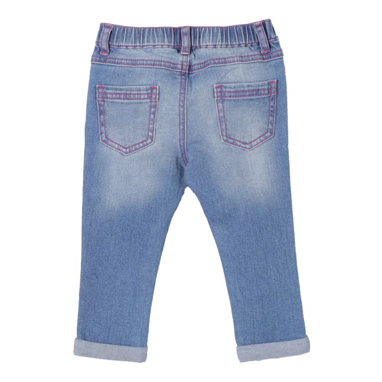 MOSCHINO Jeans con stampa blu chiaro neonata