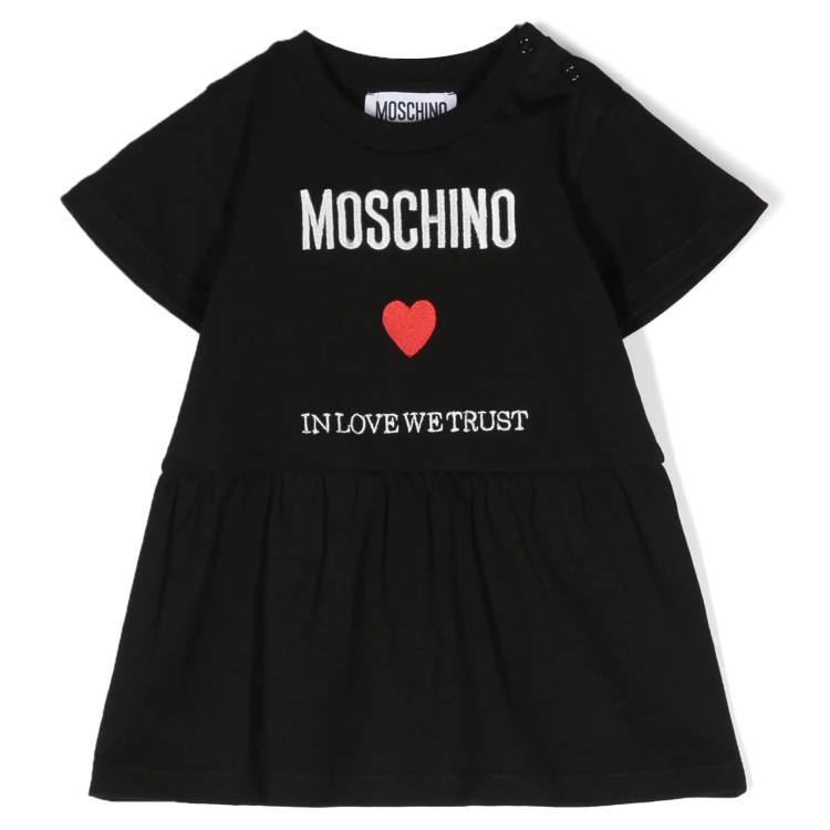 MOSCHINO Abito manica corta nero neonata