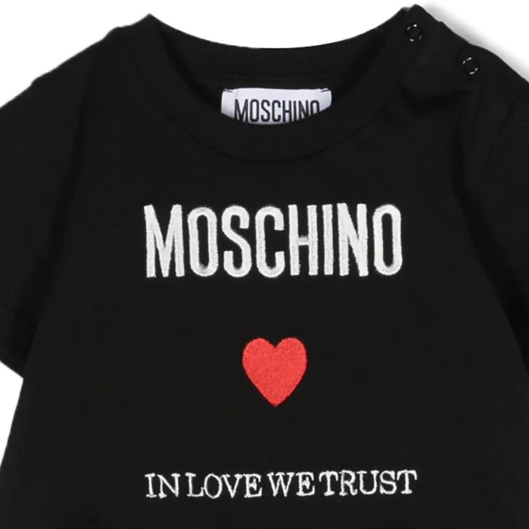 MOSCHINO Abito manica corta nero neonata