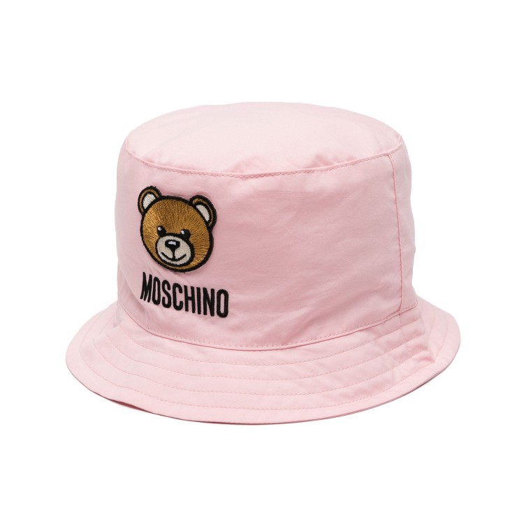 MOSCHINO Cappello Teddy Bear in cotone rosa neonata