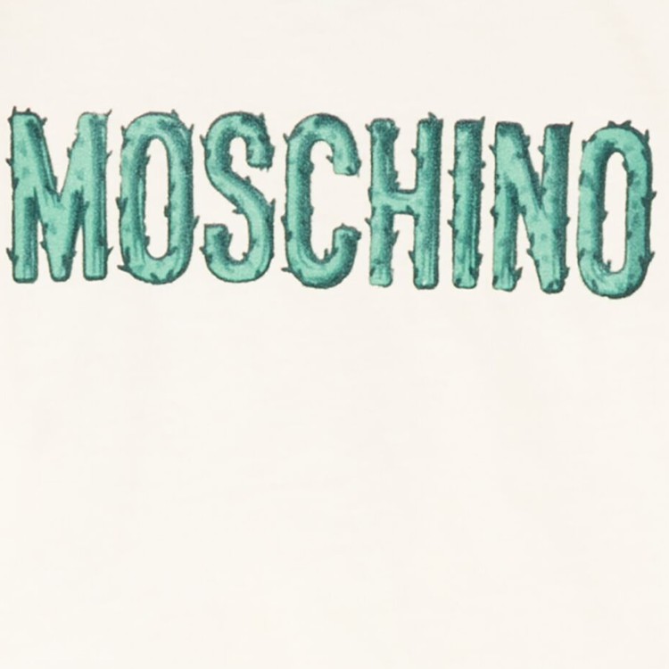 MOSCHINO T-shirt con stampa avorio neonato