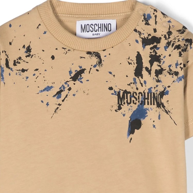 MOSCHINO T-shirt con stampa beige neonato