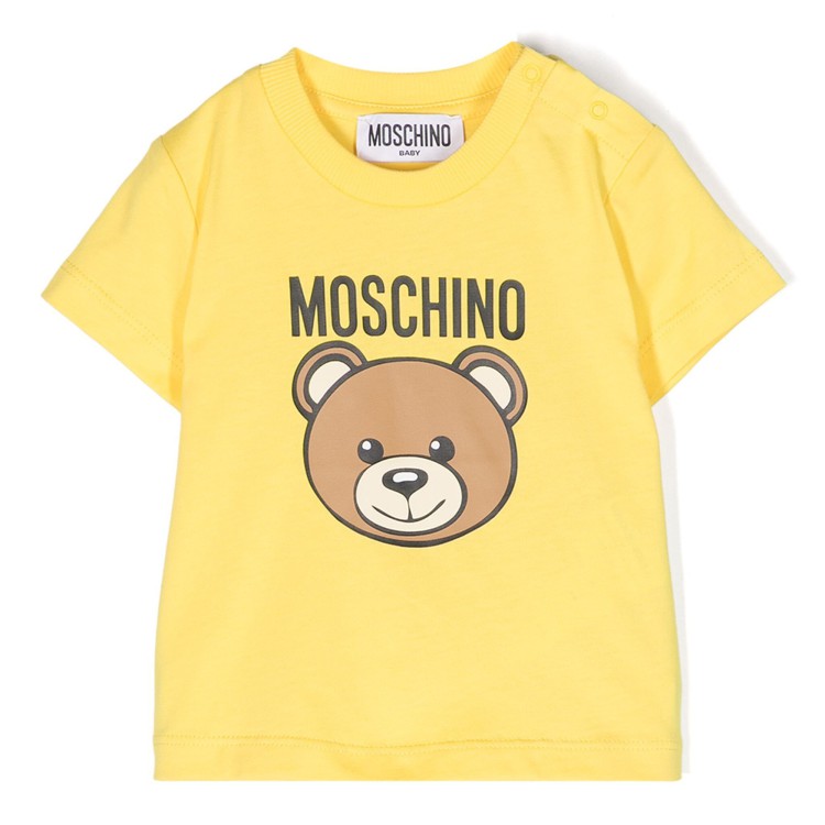 MOSCHINO T-shirt con stampa Teddy Bear giallo neonato