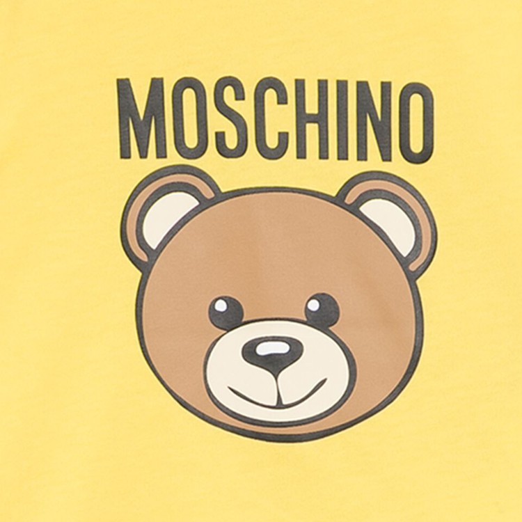 MOSCHINO T-shirt con stampa Teddy Bear giallo neonato