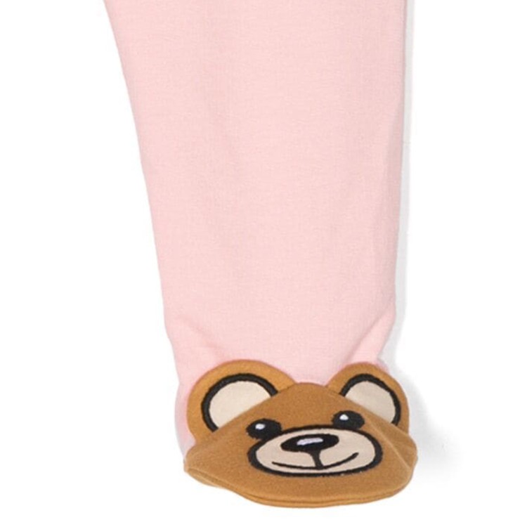 MOSCHINO Pigiama con stampa Teddy Bear rosa neonata