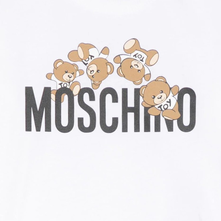 MOSCHINO T-shirt con stampa color bianco neonato