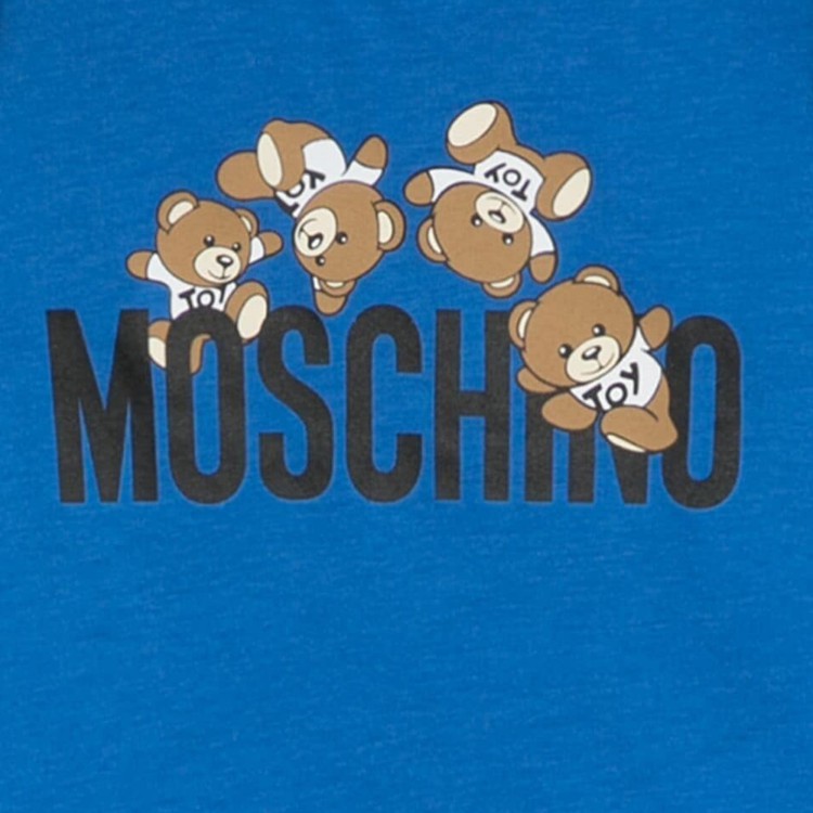 MOSCHINO T-shirt con stampa color  bluette neonato