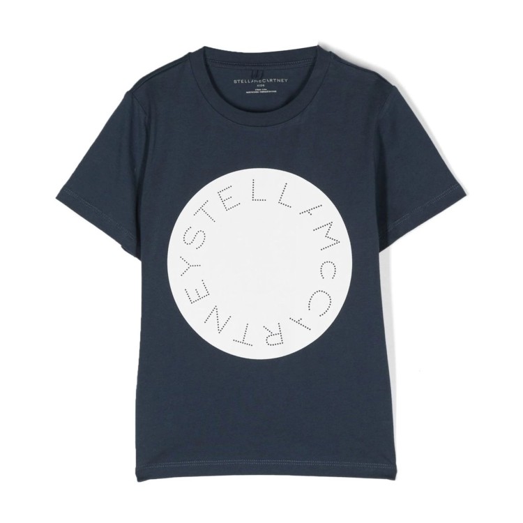 STELLA McCARTNEY T-shirt cotone blu con stampa per bambina