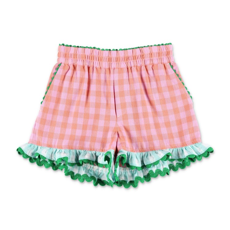 STELLA McCARTNEY Shorts con ruches multicolore rosa arancio bambina