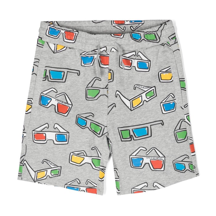 STELLA McCARTNEY Shorts sportivi con stampa grigio bambino