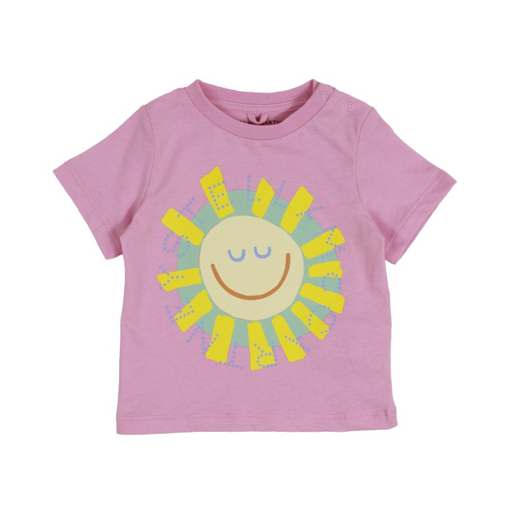 STELLA McCARTNEY T-shirt cotone manica corta rosa neonata