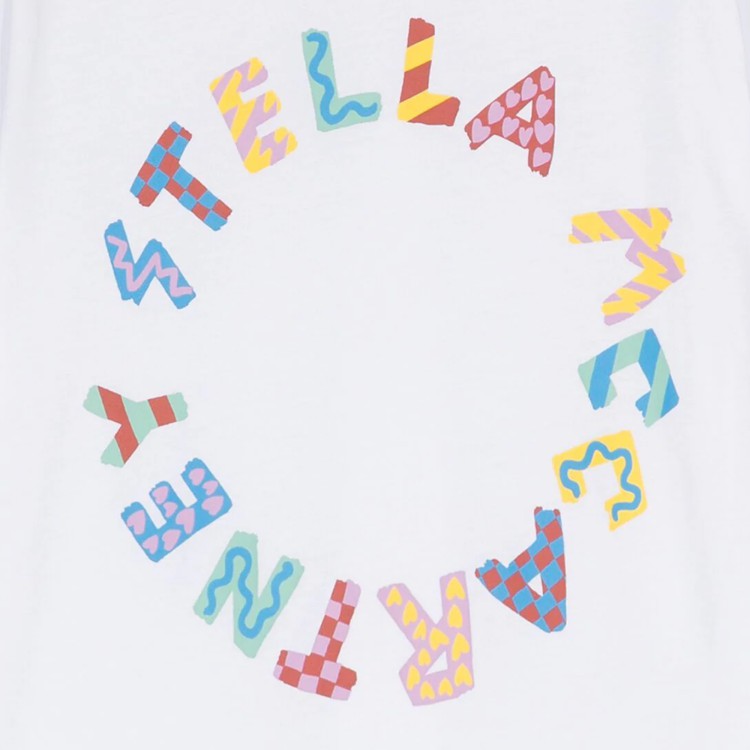 STELLA McCARTNEY T-shirt con stampa bianco cotone bambina